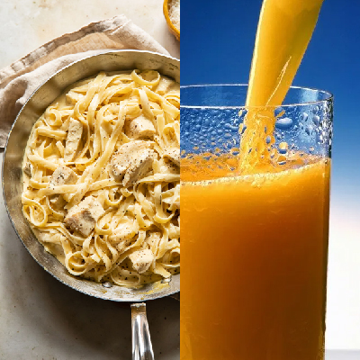 Corporate Packages Fettuccini With Dijon Mustard mix Orange Cordial
