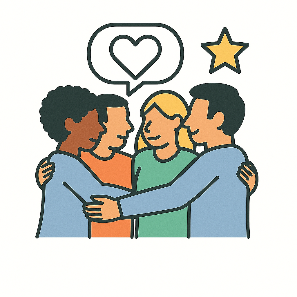 group hug blue shirts under 1MB3